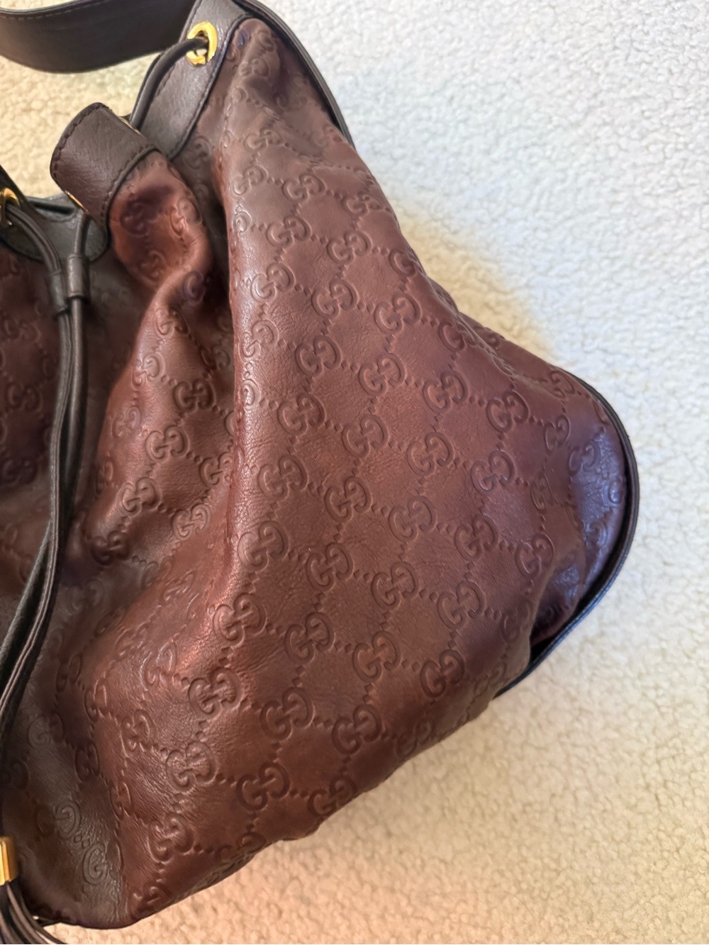 Gucci guccissima leather drawstring hobo bag - Picture 2 of 8